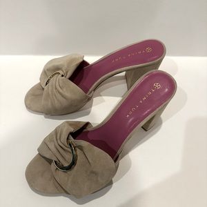 Trina Turk Women's Suede Nude Slide Heel